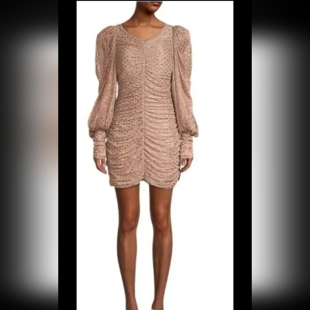 For Love & Lemons Ruffled Sequin-Embellished Minidress. SIZE: Large